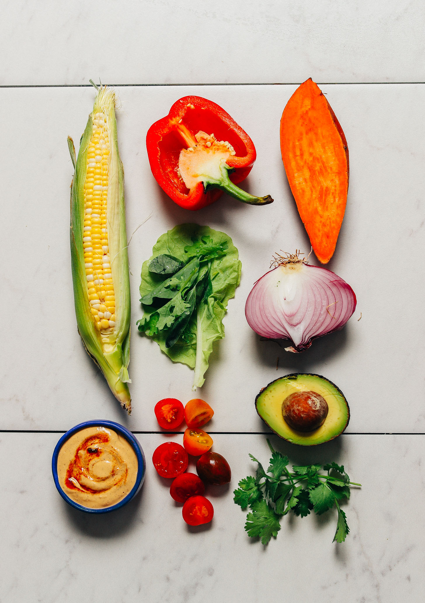 Fresh vegetables for making our gluten-free Grilled Corn Salad recipe