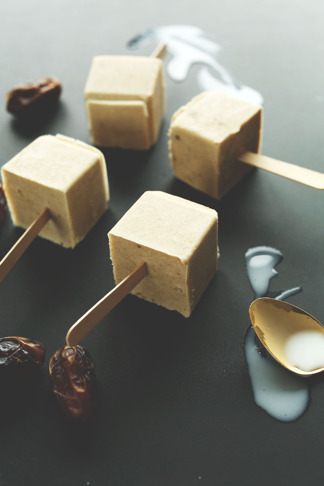 Simple and creamy vegan Dulce De Leche Popsicle squares