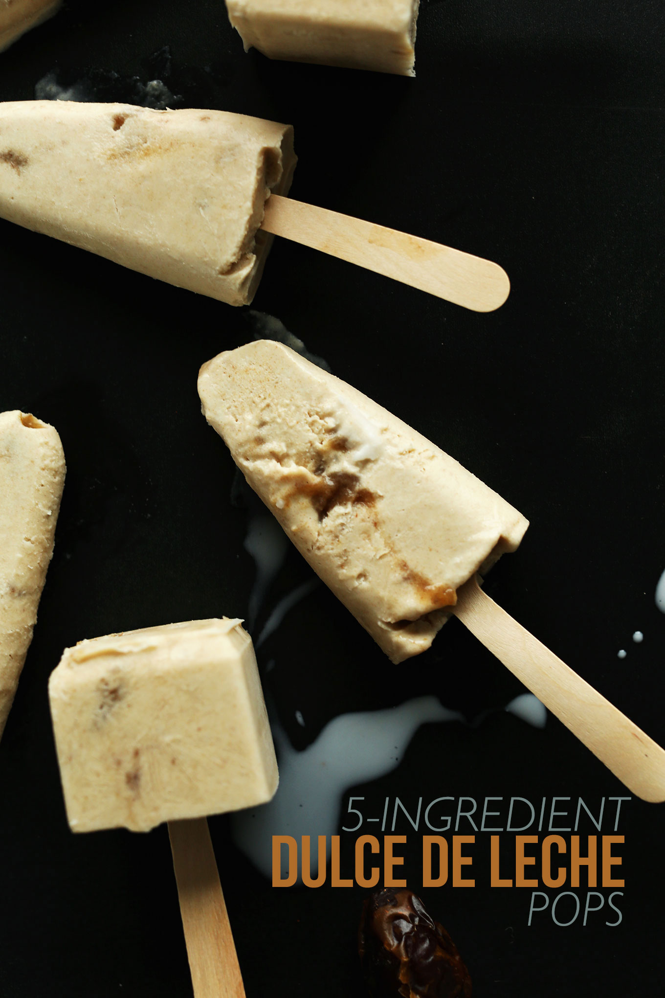 Creamy vegan Dulce De Leche Popsicles for a homemade dessert