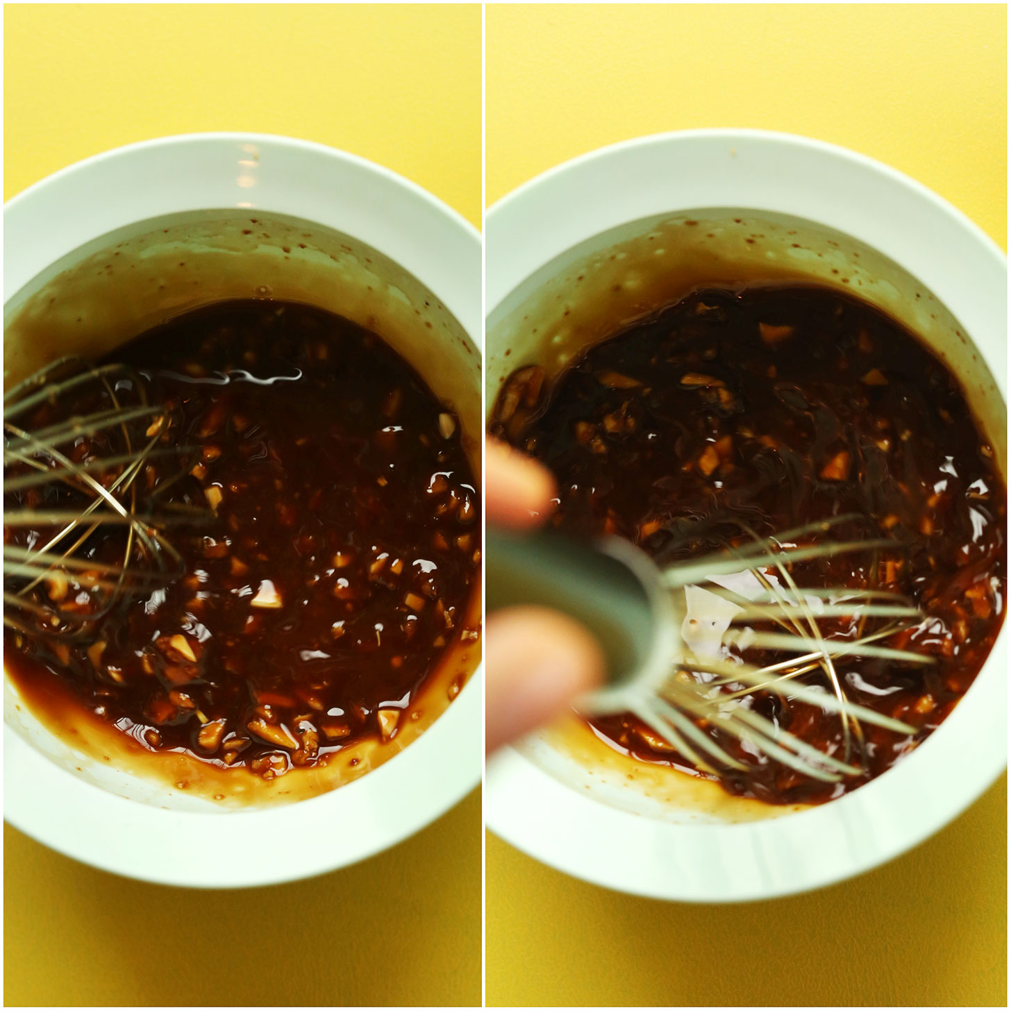 Making sauce for our sweet and spicy General Tso's Tofu recipe