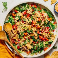 Vegan Chipotle Ranch Dressing drizzled over our fresh Grilled Corn Salad recipe