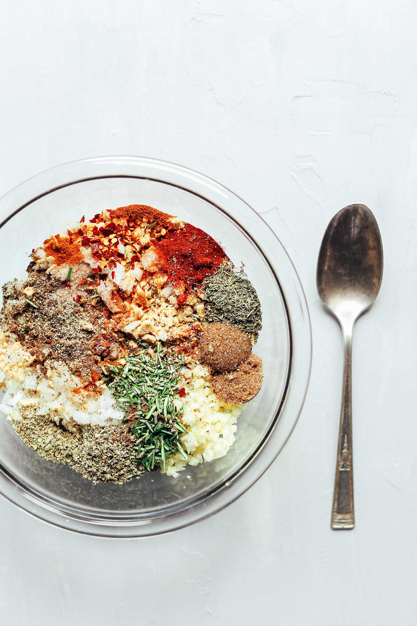 Ingredients and spices for making Spicy Vegan Breakfast Sausages