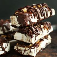 Stack of Vegan Ice Cream Snickers Bars